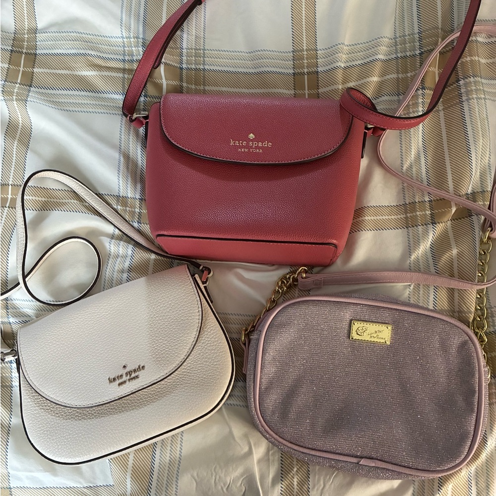 Kate Spade Pink and cream color Crossbody Bags 
Betsy Johnson light purple